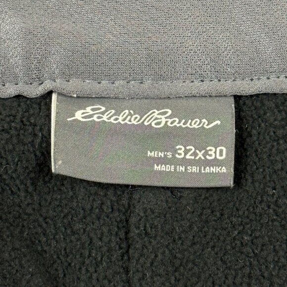 Eddie Bauer Men's Stretch Black Fleece-Lined Tech Nylon Pants 32x30 Hiking NWOT - Picture 5 of 10
